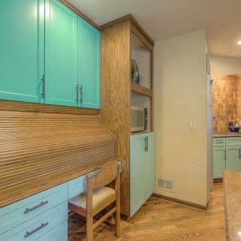 colorful cabinets in kitchen