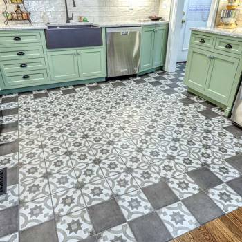 cool tile in new kitchen