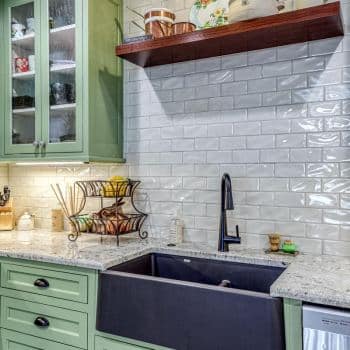 green kitchen cabinets