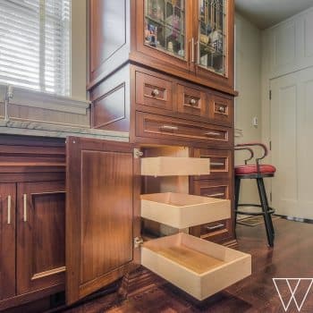 staggered drawers in kitchen