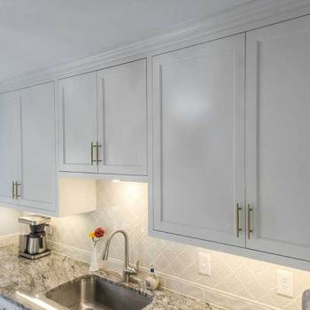 white cabinetry in kitchen remodel