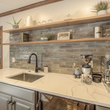 kitchen with coffee station