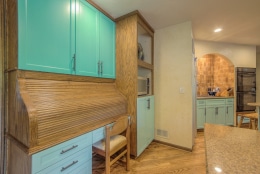 colorful cabinets in kitchen