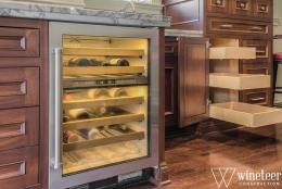 wine cooler in kitchen