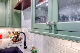 mint green kitchen cabinets