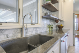 open cabinetry in kitchen remodel