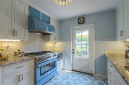 blue eccentric kitchen