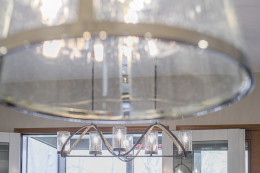 chandelier in kitchen remodel