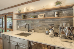 kitchen with coffee station