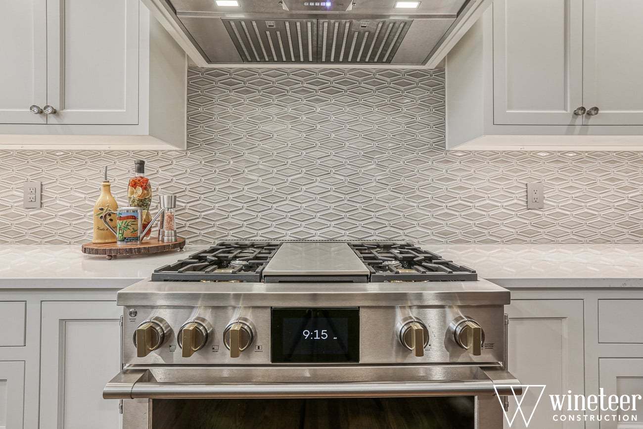 new oven and hood in kitchen remodel