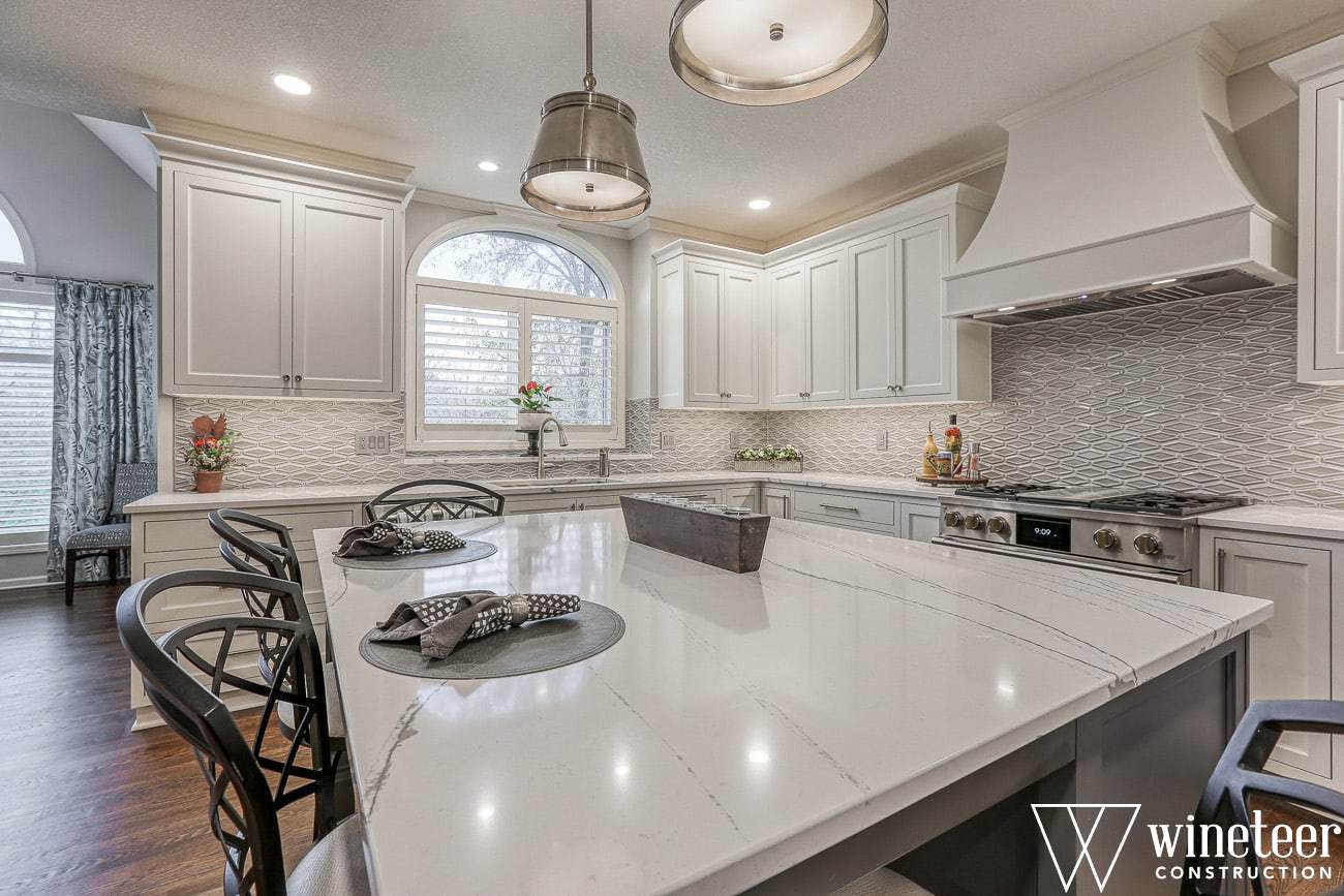 white granite kitchen remodel