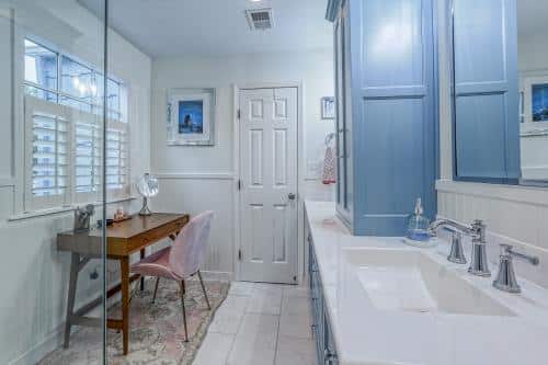 Blue Guest Bathroom Remodel