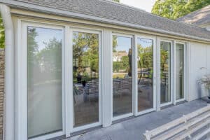 new sliding doors opening onto back patio