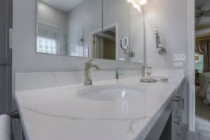 double vanity with custom medicine cabinets