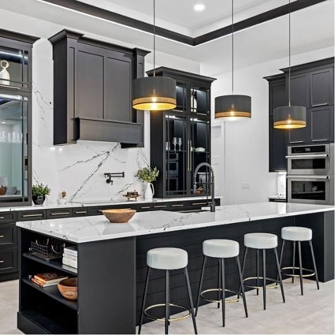 high contrast kitchen designs